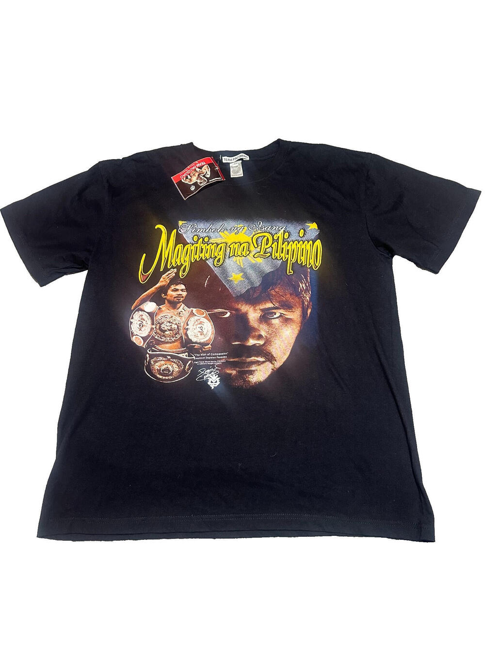 Manny Pacquiao T Shirt Team Pacman Black Shirt Men XXL 2XL Philippines Boxing